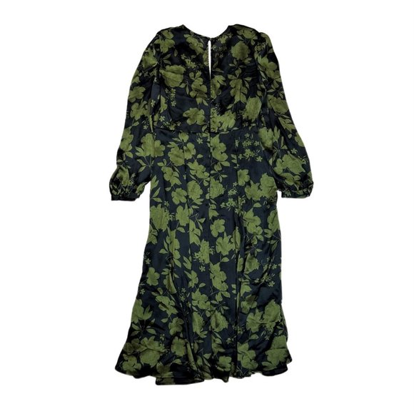 MANGO Long Sleeve Satin Midi Dress (Size 6) - Picture 7 of 9